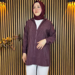 Taş Detaylı Giy Çık Kap Mürdüm